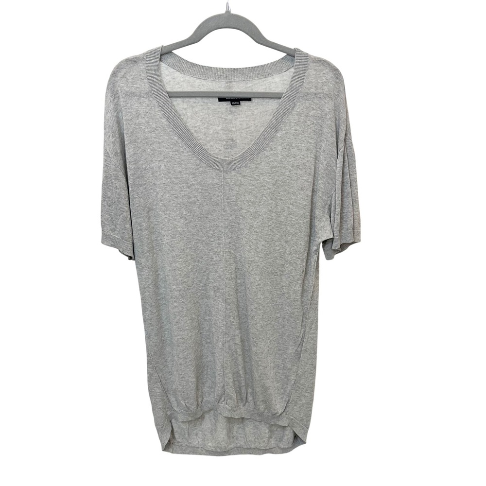 Alexander Wang Heather Gray V-Neck Short Sleeve Tunic Dress - Size Medium